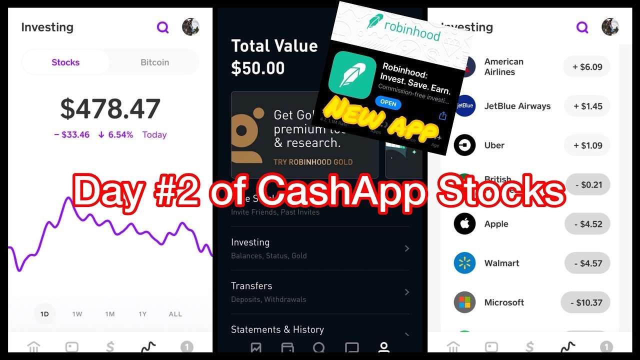 2nd day of INVESTING IN CASH APP STOCKS
