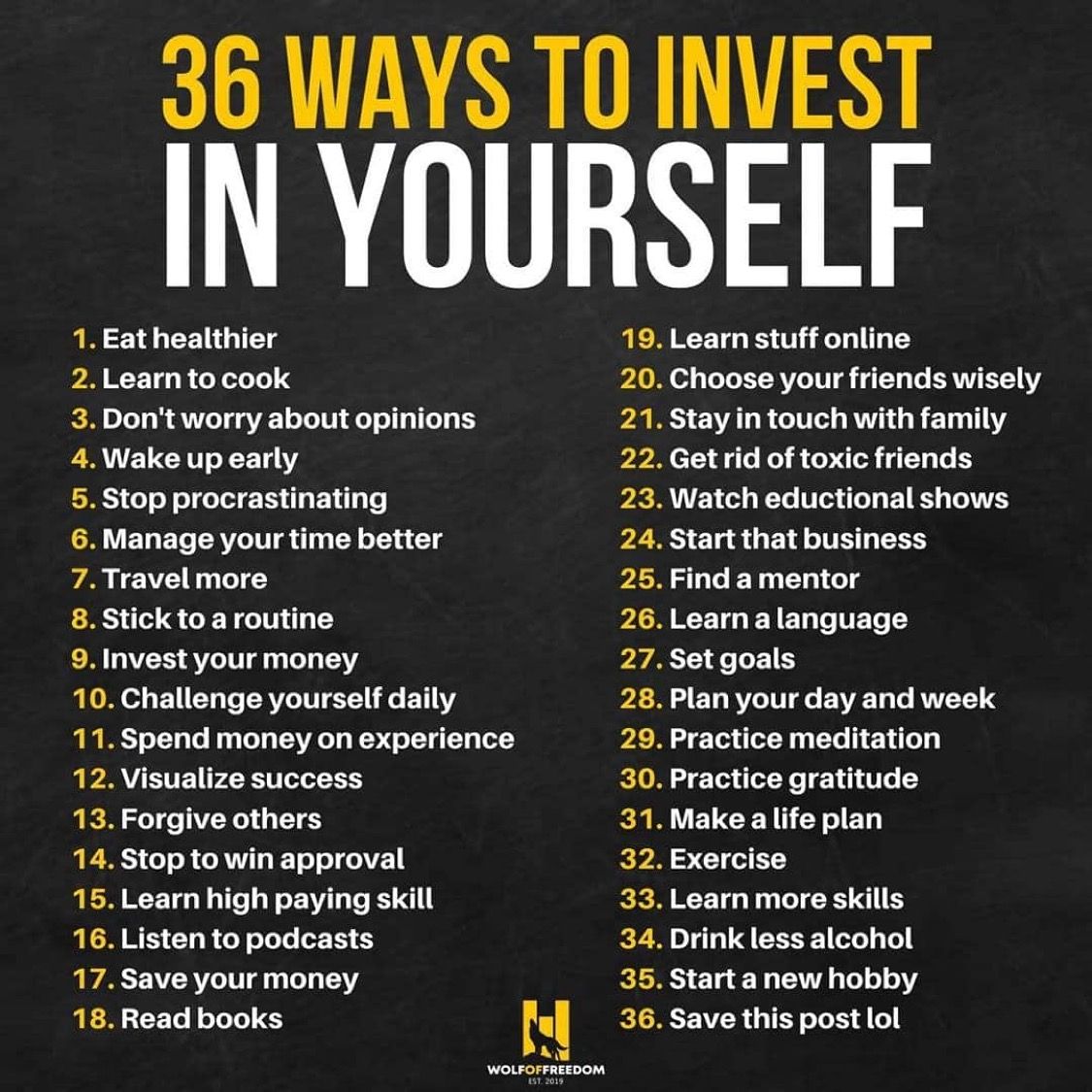 36 WAYS TO INVESTING IN YOUR