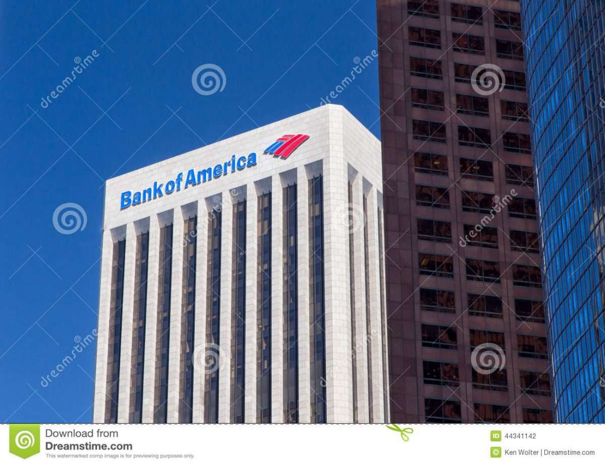 Bank Of America Center In Los Angeles Editorial Photography
