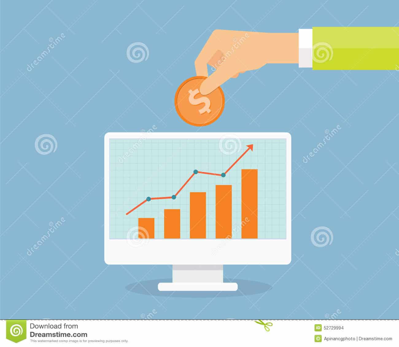 Business Investment and Saving Money in Bank Vector Stock Illustration ...