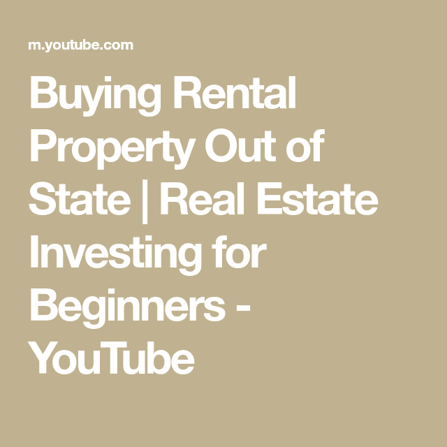 Buying Rental Property Out of State