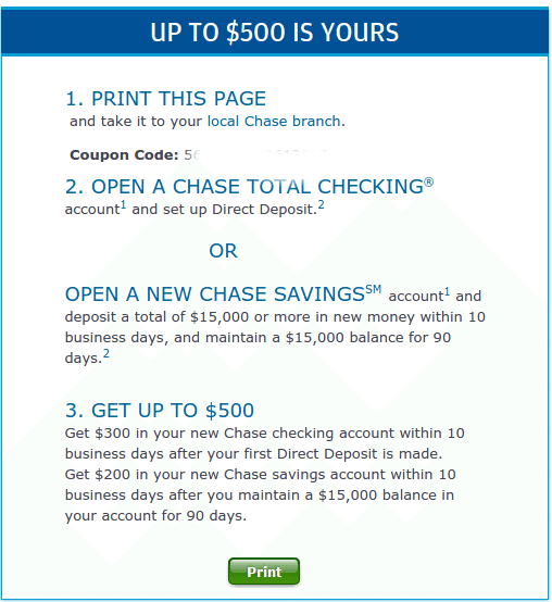 Chase $500 Checking and Savings Bonus Publicly Available [Act Fast ...
