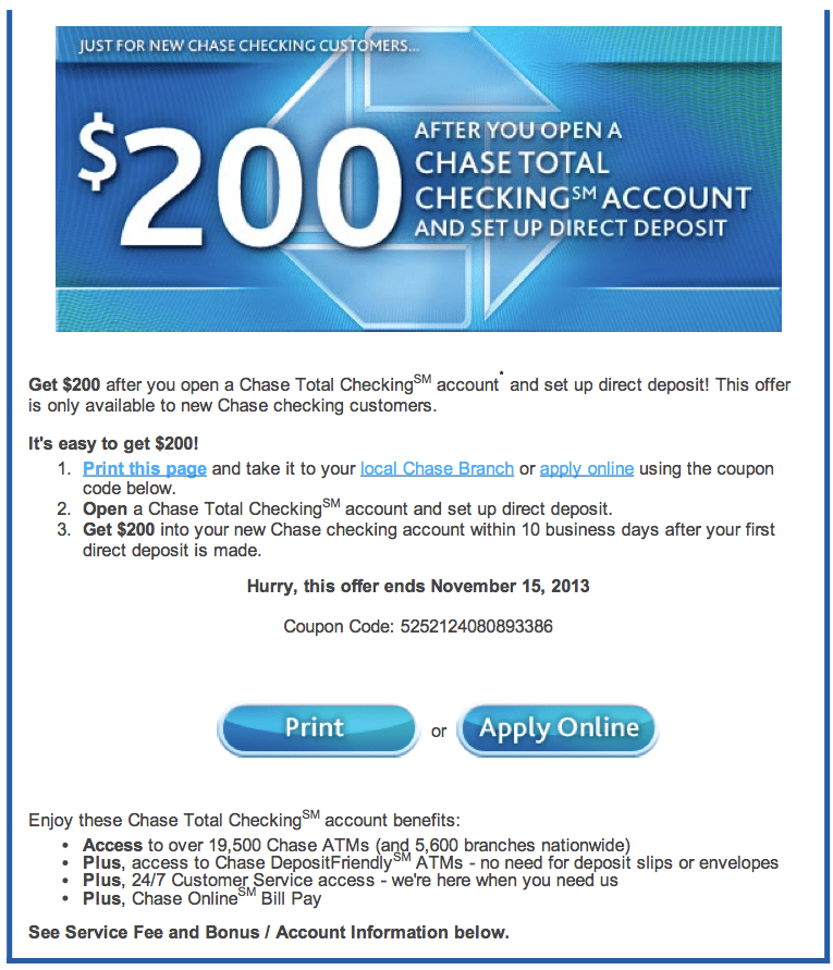 Green Espirit: Free Chase $150/$200 New Checking Account Bonus