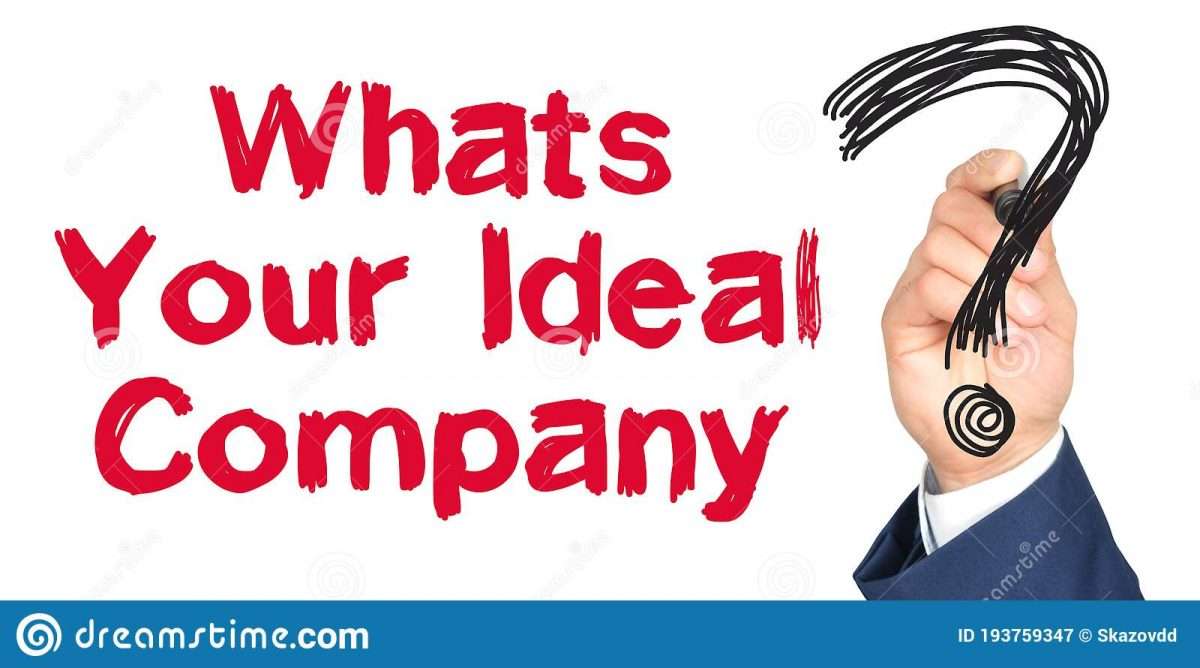 Hand With Marker Writing: Whats Your Ideal Company Stock Image