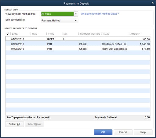 How to Make Bank Deposits in QuickBooks 2016