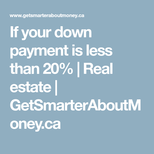 If your down payment is less than 20%