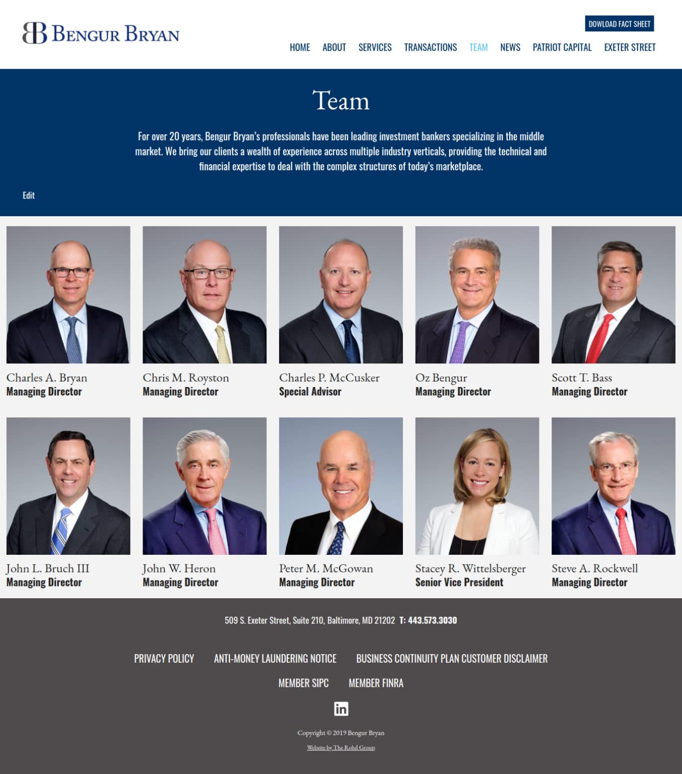 Investment Banking / M& A Firm in Baltimore  The Rohd Group