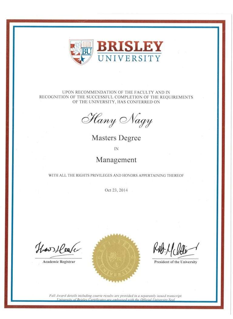 Masters Degree in Management