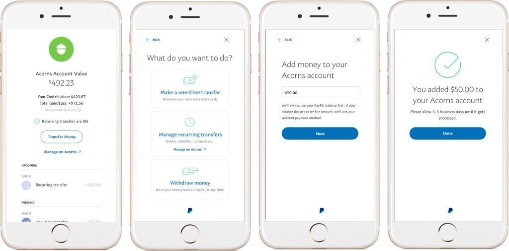 PayPal can help you save and invest money with the Acorns app