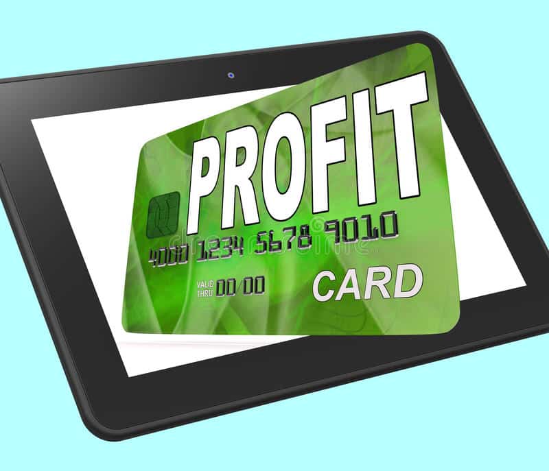 Profit On Credit Debit Card Calculated Shows Earn Money Stock ...